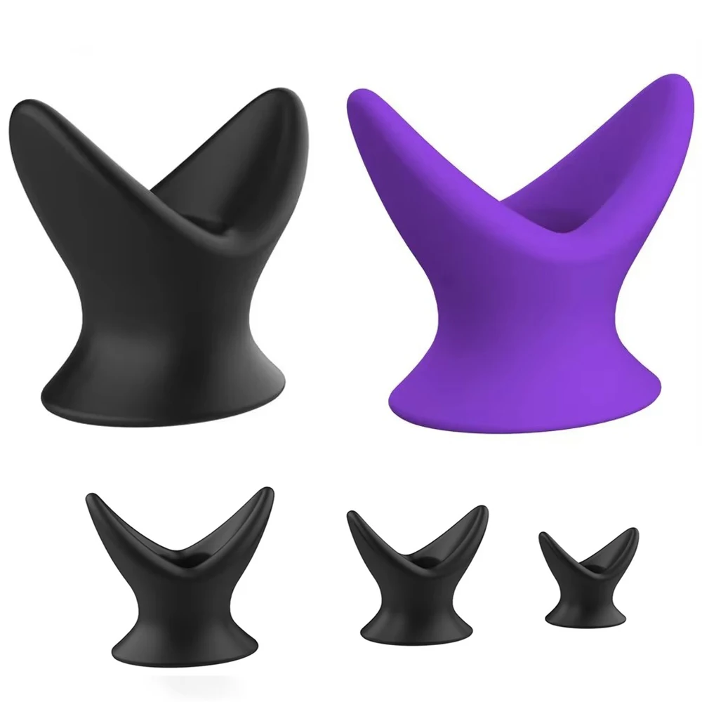 Silicone Anal Butt Plug Trainer Hollow Tunnel Anal Dilator Men Gay Vaginal Speculum Adult Sex Toys for Beginner Woman Female