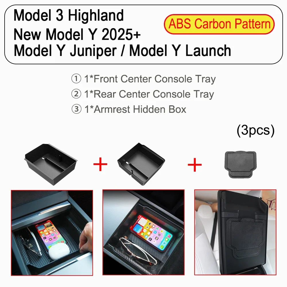 3pcs ABS Carbon