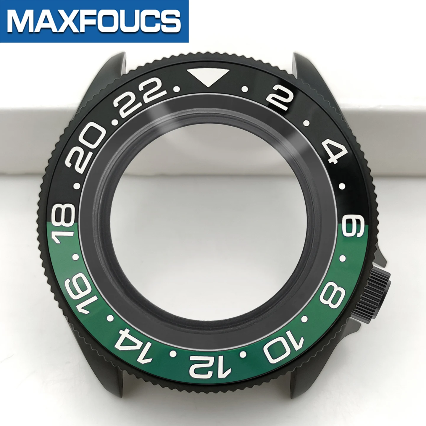 MM300 SKX 3.8 Uhrengehäuse-Set Schwarz Matt Passend für NH35/NH36/NH34 MOD Uhrengehäuse-Teile Saphirglas-Einsatz Lünette Maßanfertigung – Detail 12