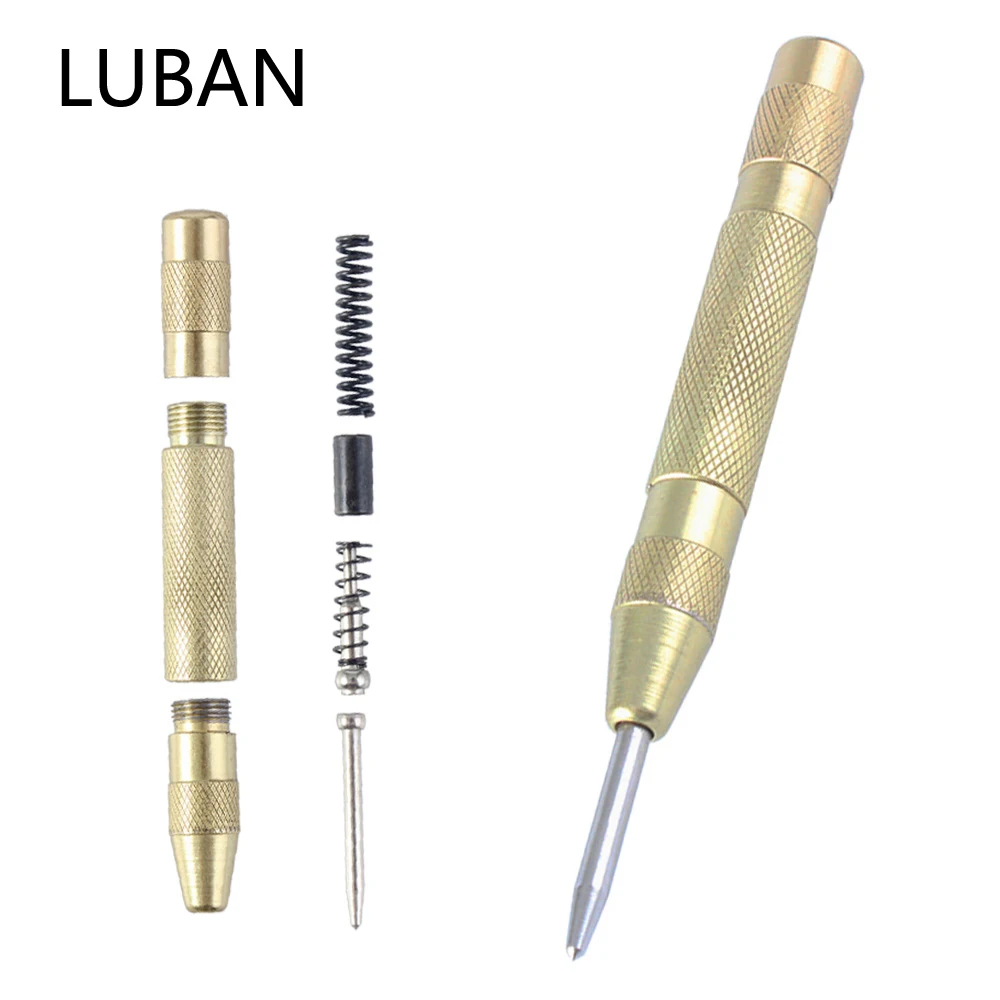 5 Inch Automatic Center Pin Punch Spring Loaded Marking Starting Holes Tool Wood Press Dent Marker Woodwork Tool Drill Bit