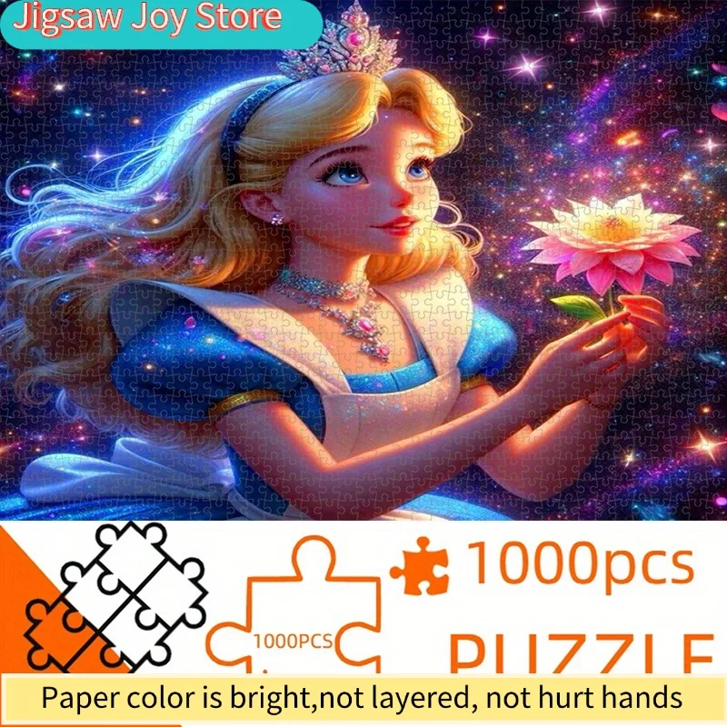 

Disney Princess Puzzle - Enchanting Starry Night & Cosmic Floral Design, Intermediate-Level DIY Cardboard Jigsaw for Adults,
