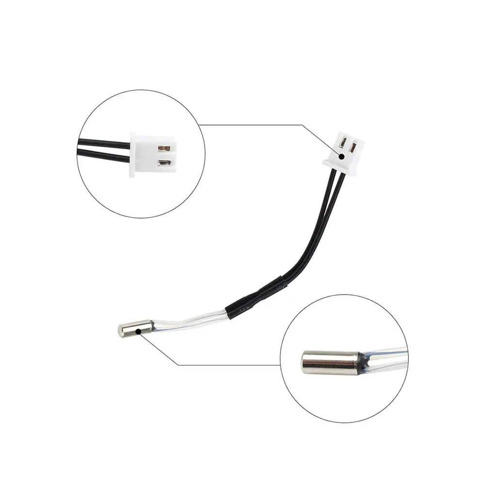 Toaiot-Terminal de Sensor de termistor de impresora 3D NTC100K con cabezal macho XH2.54 de 2 pines con Cable de 70mm, termistores de cama térmica