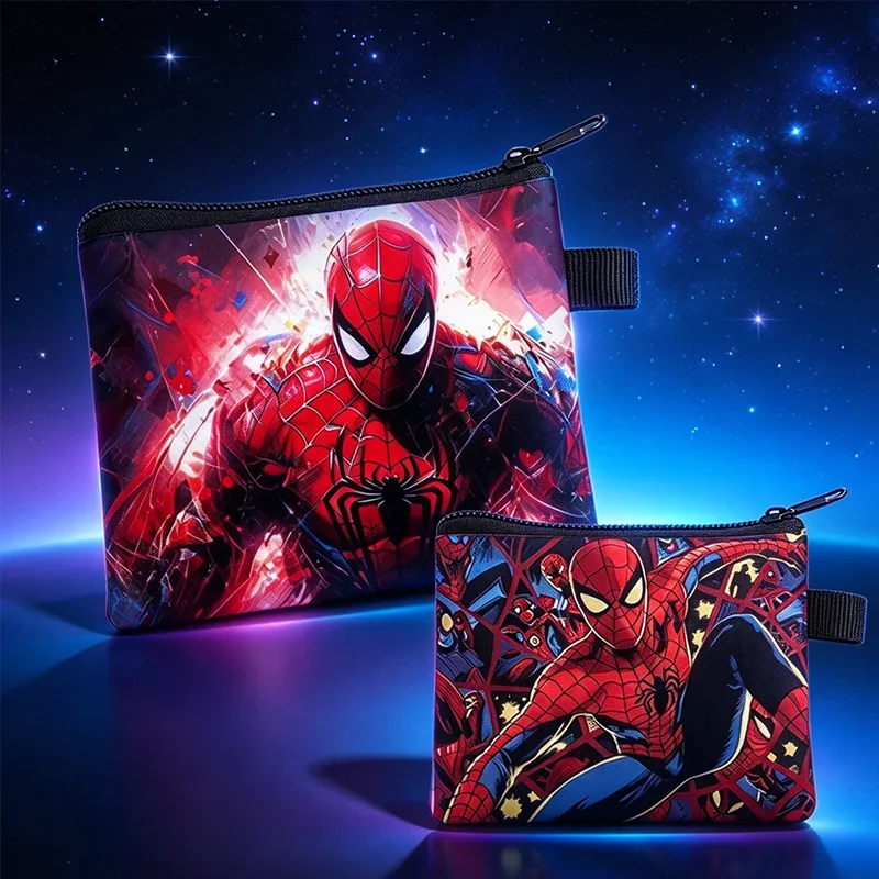 Marvel's Spider-Man Wallet, Coin Purse, Portable Canvas Earphone Storage Pouch for Men, Zipper Pouch, Coin Wallet.