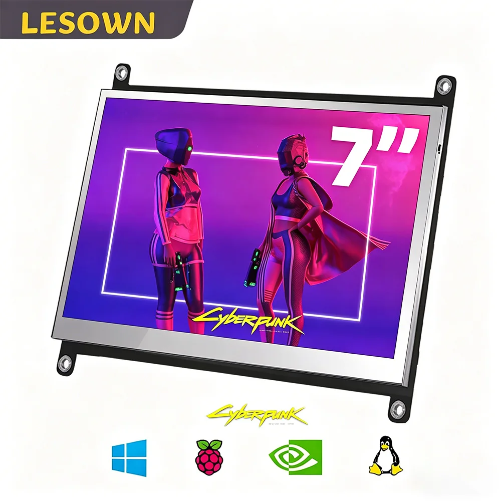 LESOWN 7 inch Barebone Monitor HDTV Capacitive Touch No Driver for Home Automation Screen