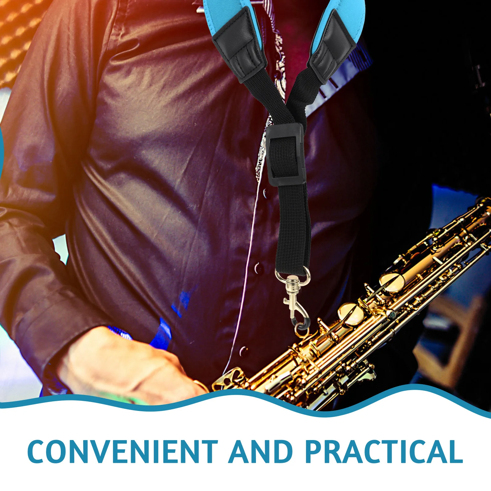 

Saxophone Neck Strap Replacement Wear Resistant Cotton Belt for Soprano Alto Tenor Saxophone Sax Neck Strap Sax Parts