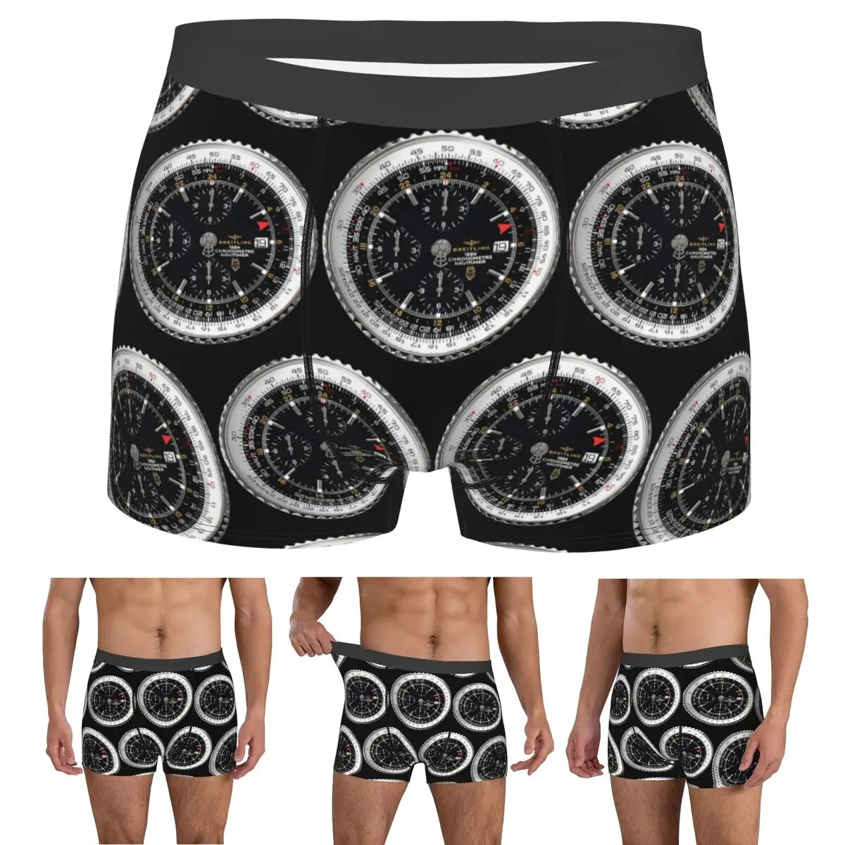 Boxer Underpants Shorts Luxury Watch Face Panties Male Soft Underwear for Homme Man Boyfriend Gifts