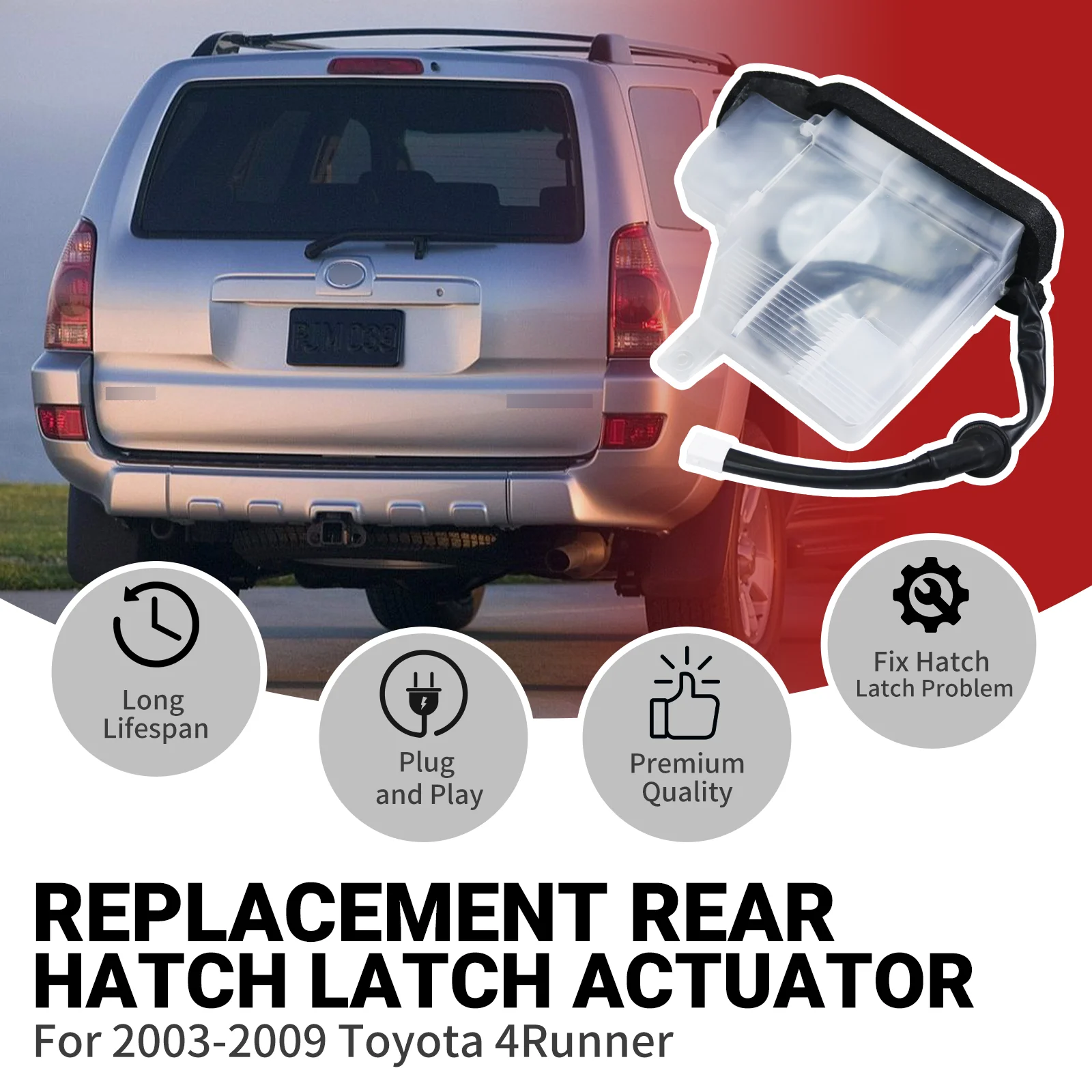 HUALIC Rear Gate Latch Actuator for Toyota 4Runner 03-09 Tailgate Door Lock Trunk Latch Liftgate 69110-35090