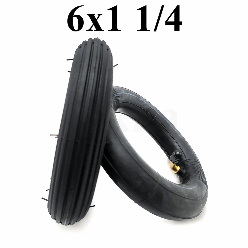 6X1 1/4 Tire 6 Inch Inner Tube Outer Tyre for Inflation Wheel Wheelchair Pneumatic Gas Mini Electric Scooter 6*1.25