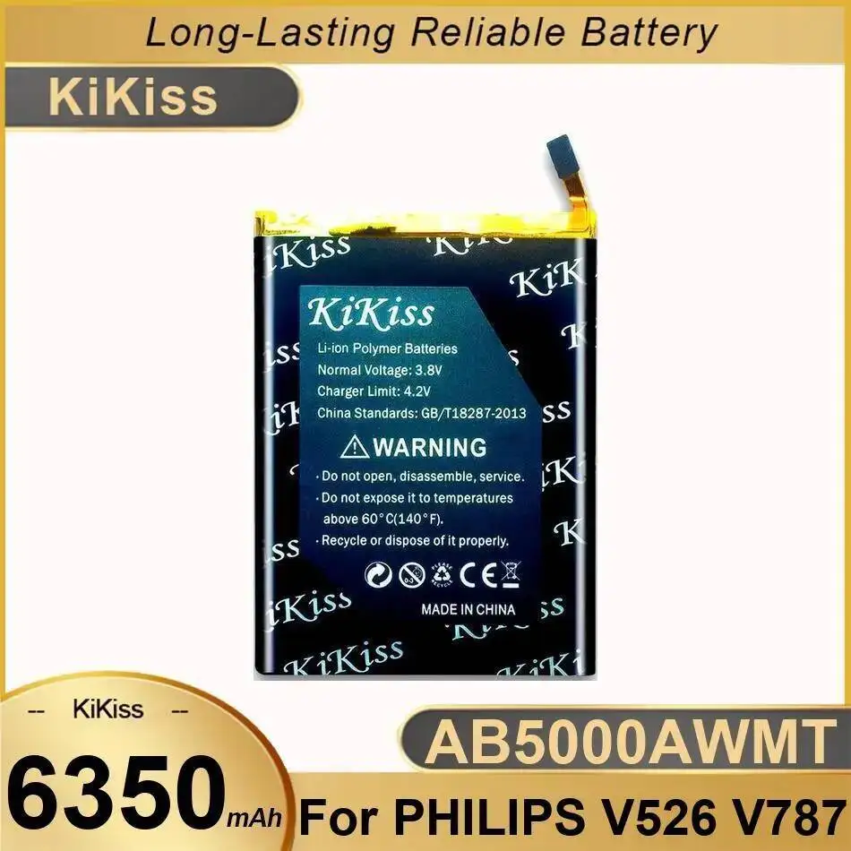 

Mobile Phone Battery For Philips V526 V787 6350Mah AB5000AWMT Good Low-Temperature Performance Long-Lasting