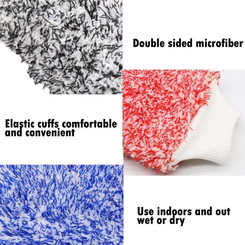 Car Care Gloves, Ultrafine Fiber Thick Absorbent Large Size Wash Gloves, Car Beauty Products, Automotive Maintenance Accessorie