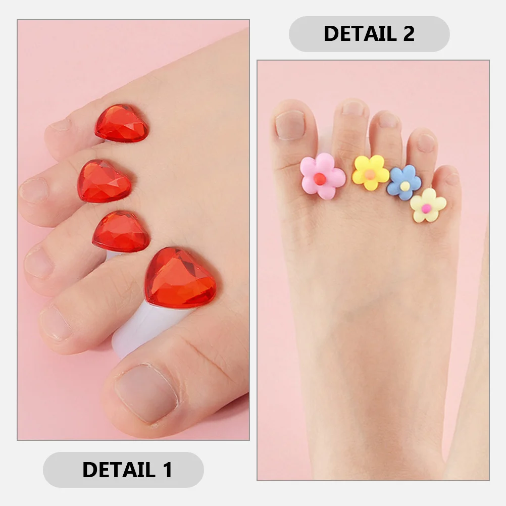 24 Stuks Manicure Vingersplitter Pedicure Teen Separators Love Japanse Stijl Hart Ontwerp Voor Nagellak Vrouwen Silicagel