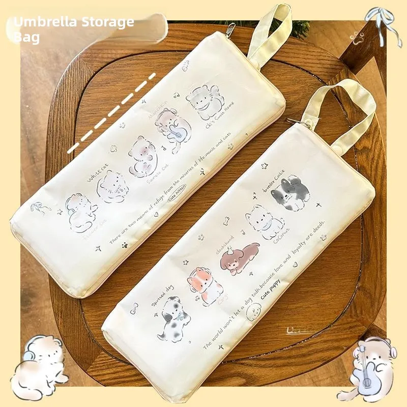 

Thiened Waterproof Umbrella Storage Bag Portable Folding Umbrella Cover Absorbent Easy Carry Raincoat Storage Case