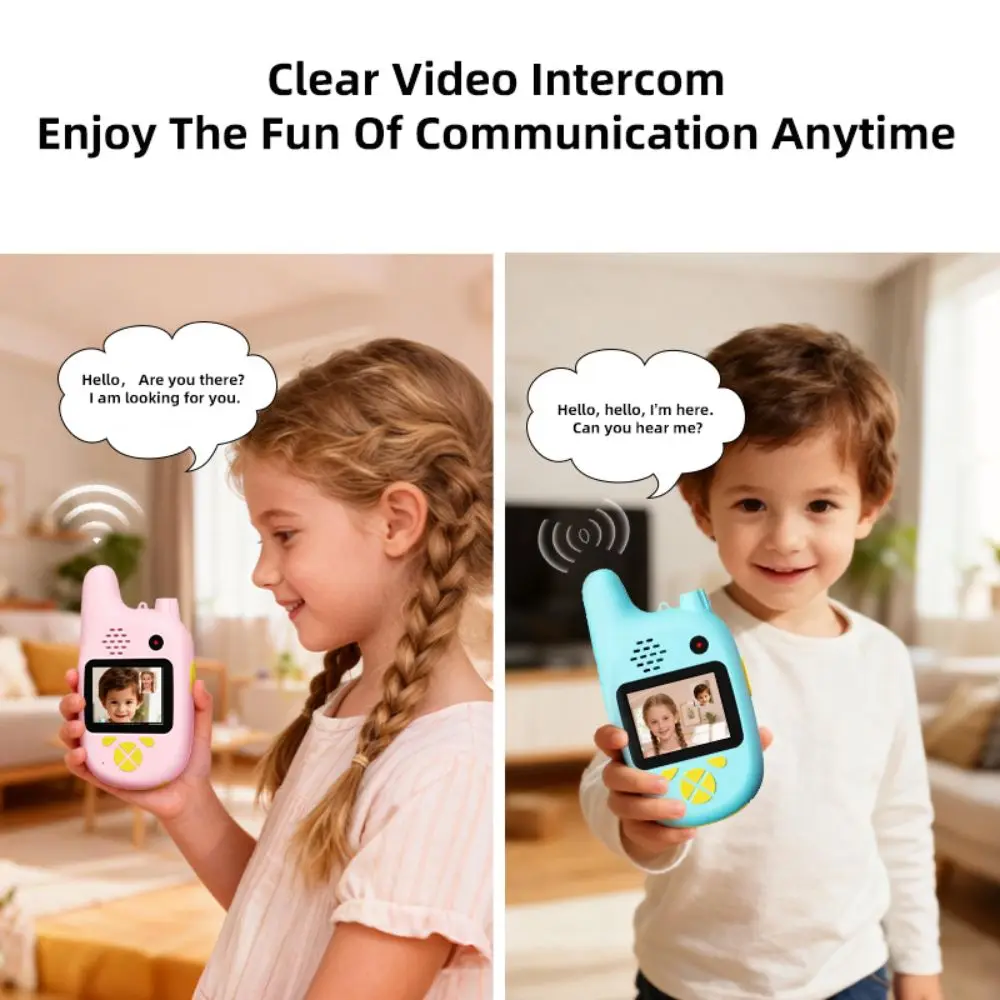 Dubbele camera's Video Walkie-talkies voor kinderen 2-inch scherm Oproep met één klik HD-scherm Intercom Foto's maken Cadeau