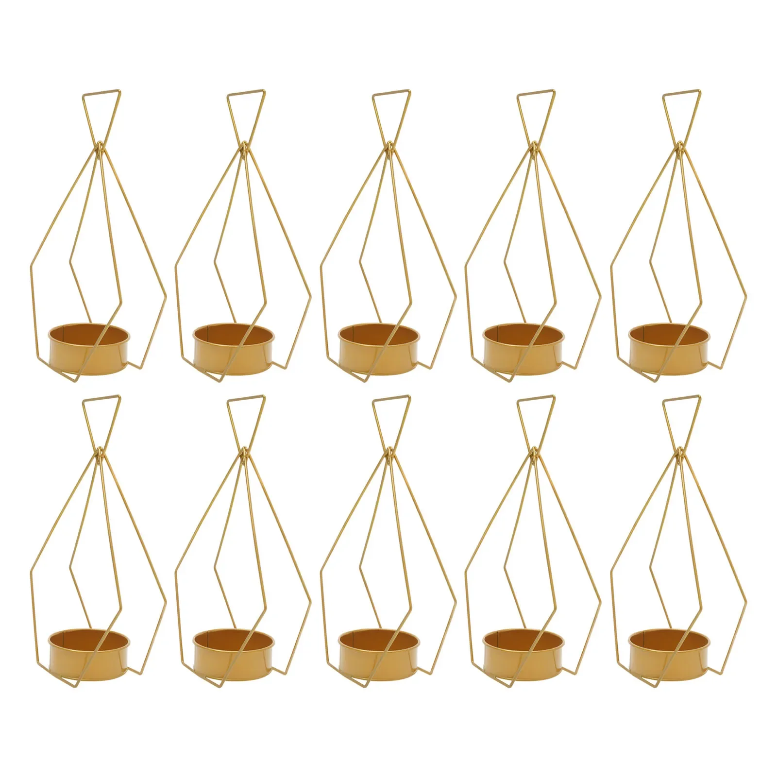 

10Pcs Flower Basket Wedding Stands Geometric Gold Elegant Weddings Centerpieces Table Decorations