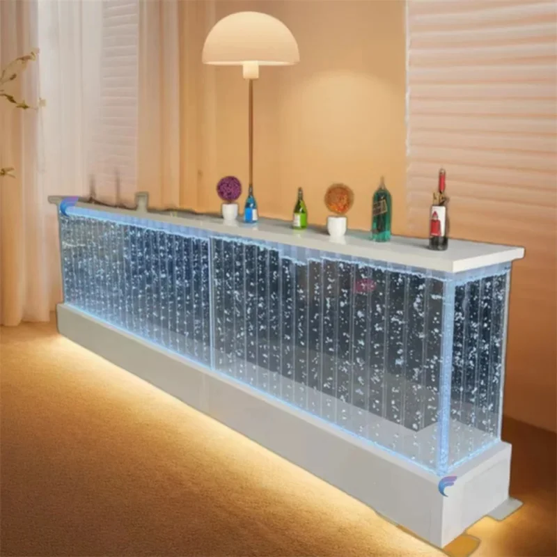 custom.Night Club Furniture Top LED Light Aquarium Bar Table Counter Home Decor