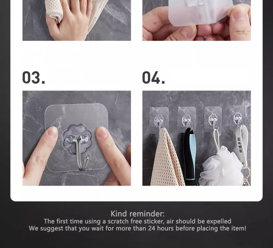 30 Stück Haken, transparent, stark, selbstklebend, für Tür, Wandaufhänger, Haken, Saugnapf, schwere Last, Rack, Tassensauger für Küche, Badezimmer – Detail 28
