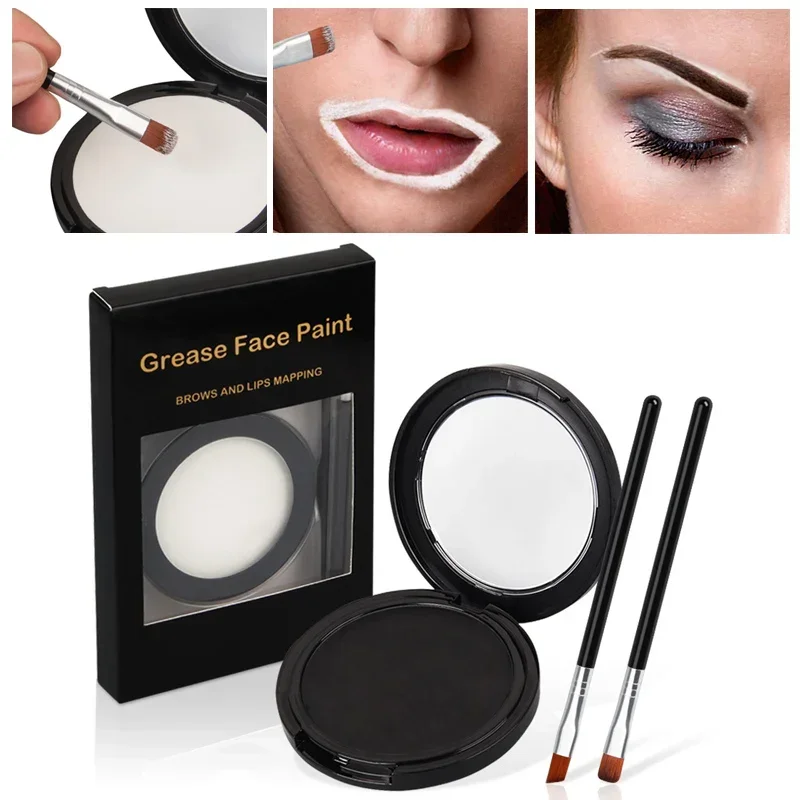 White Mapping Paste Permanent Makeup Microblading Mapping Paste Eyebrow Shaping Brow Tattoo Tinting Tool Kit with Brush