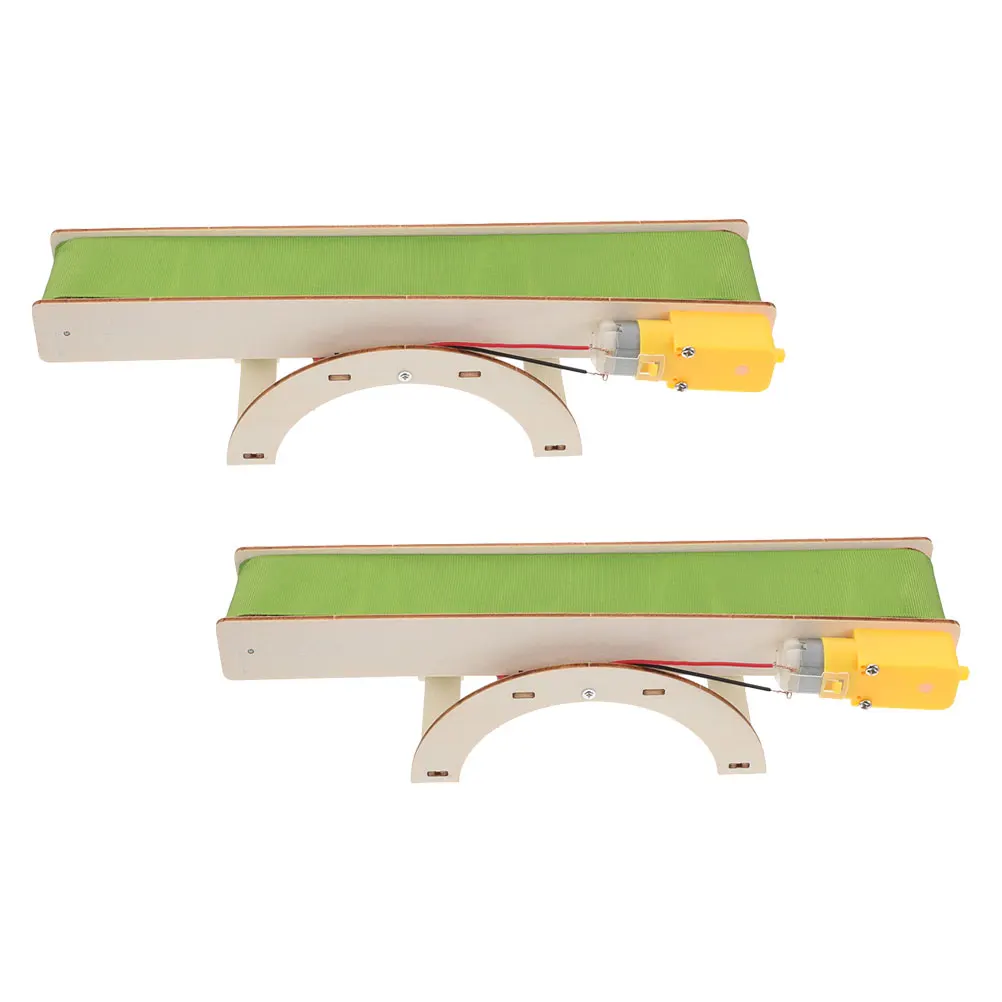 

2pcs Conveyor Electric Toy Assembly Educational Electric Conveyor Belt Model Kids STEM Building Kits Small Automatic Model
