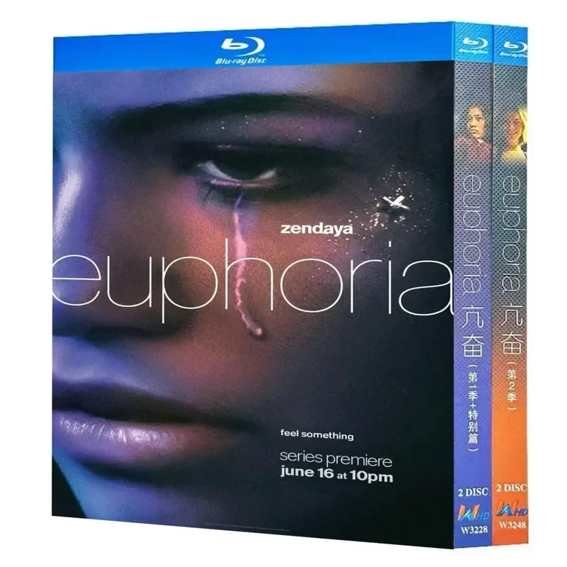 Série TV Euphoria Saisons 1-2, coffret 4 disques toutes régions, nouveau coffret Blu-ray haute définition BD