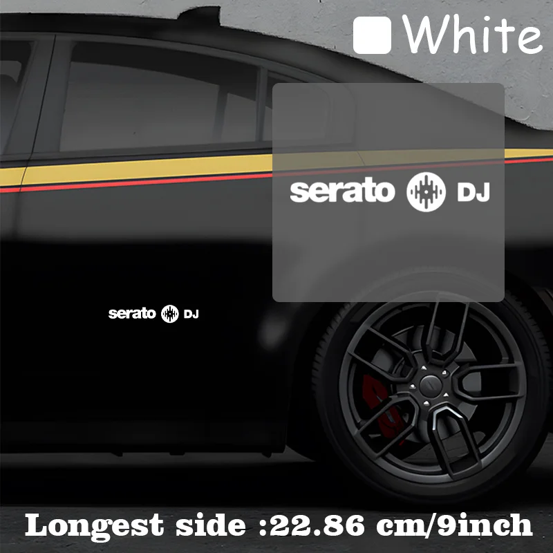 1PC DJ Sound Wave Letter Graphic Waterproof Vinyl Sticker For Car Motorcycle Laptop Helmet Decor, Assorted Colors