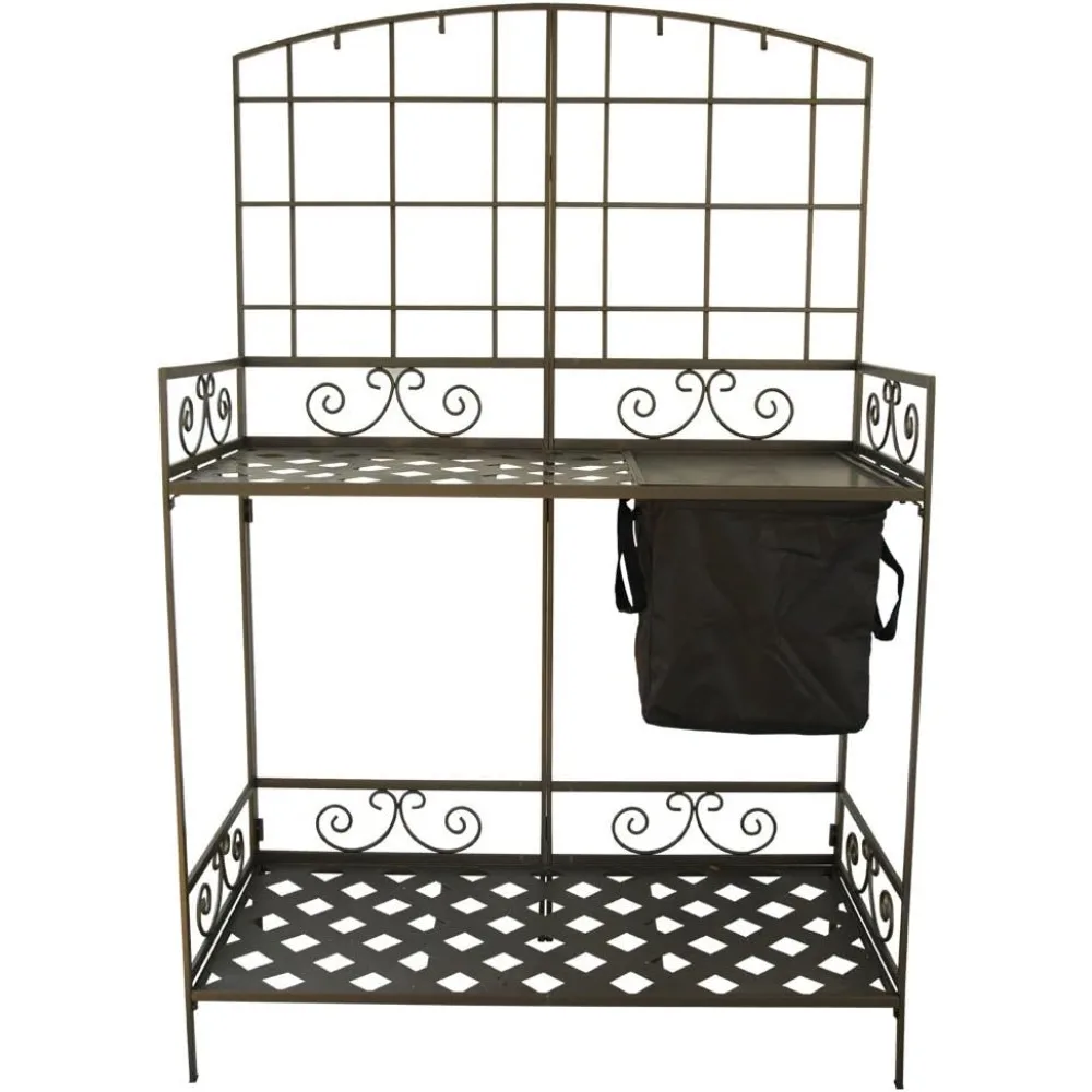 

Wrought-Iron Decorative Foldable Potting Bench