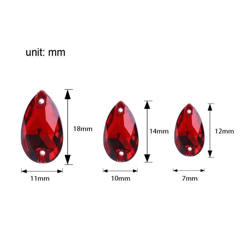 Nice Glass Crystal Sew On Rhinestone Teardrop High Quality Flatback Stone Best Diamond Droplet Sewing Rhinestone For Garment DIY