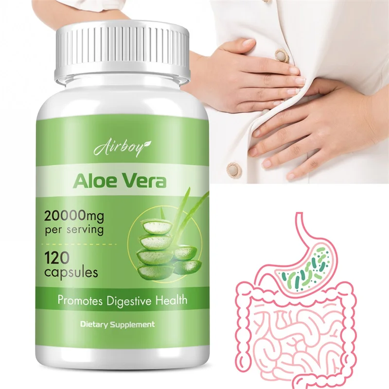 Aloe Vera Capsules - Intestinal Detoxification, Digestion Promotion, Metabolism, Antioxidant