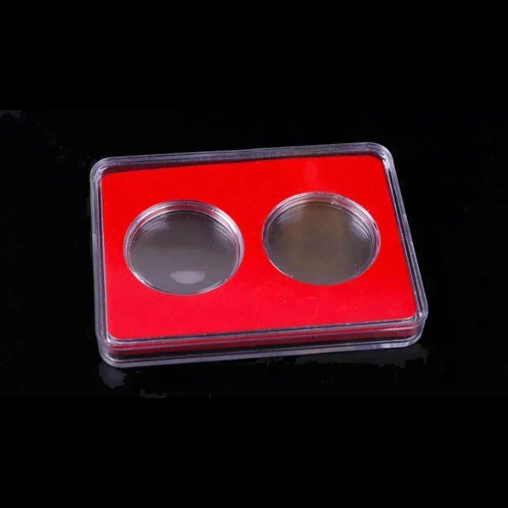 

Display Coin Protection Box Holder Case Collection Commemorative Organizer Protector 2 Grid Convenient Durable