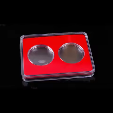 Display Coin Protection Box Holder Case Collection Commemorative Organizer Protector 2 Grid Convenient Durable