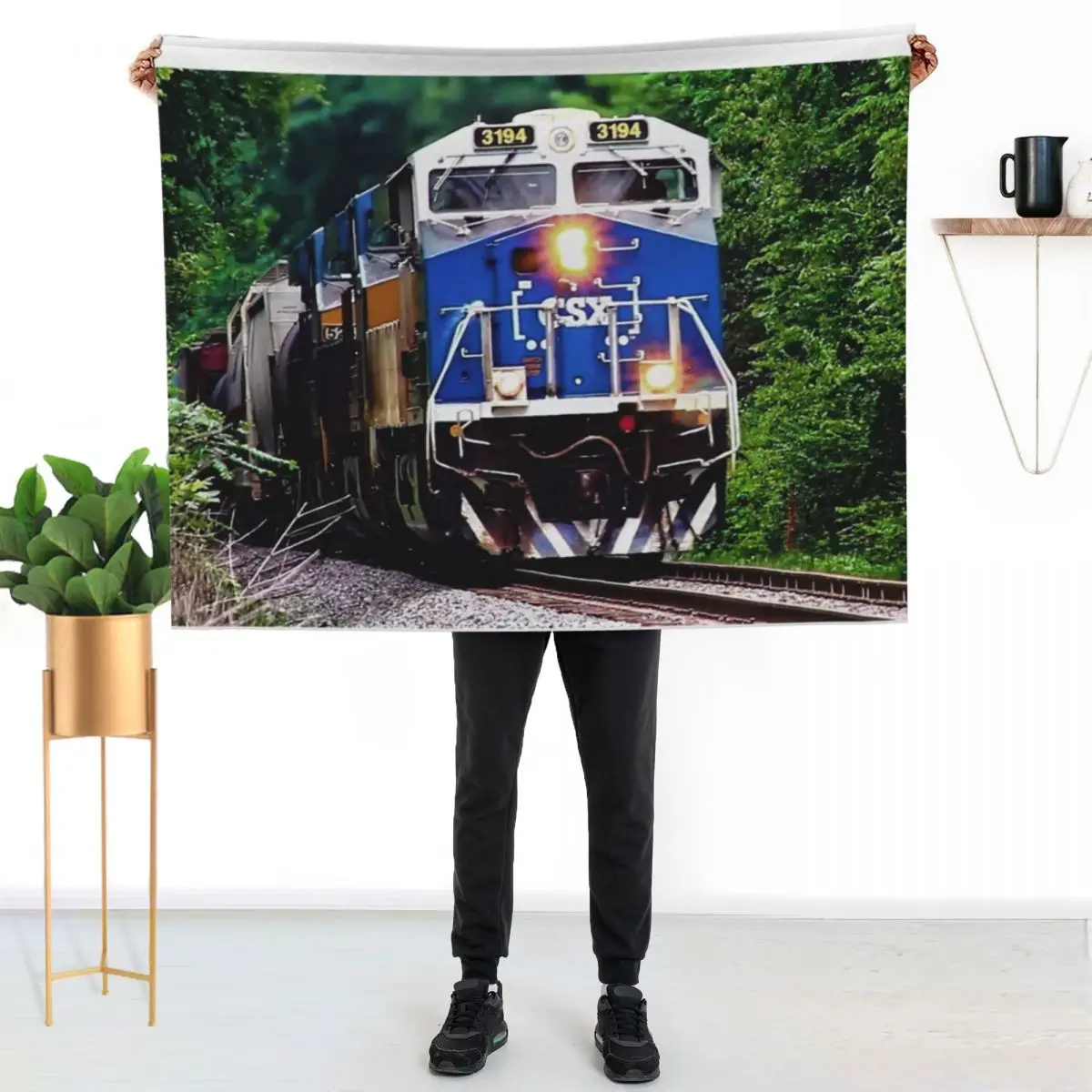 the Majestic CSX #3194 Honoring Law Enforcement Locomotive Throw Blanket for babies Weighted for sofa Travel Retros Blankets