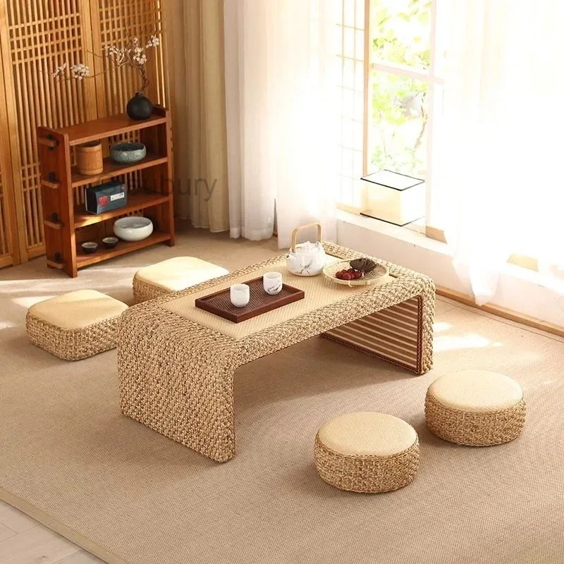 Woven Tatami Tea Table, Balcony, Vine Low Table, Bay Window Table, Tea Tables, Japanese Style Home Coffee Tables, Small Tables