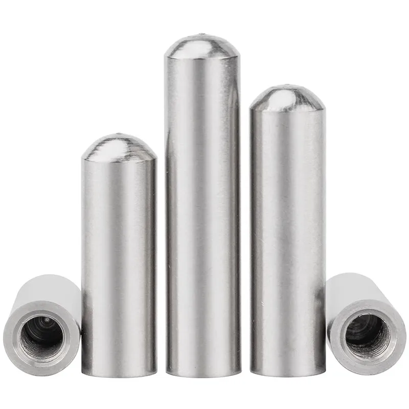 M6 304 Stainless Steel Inner Thread Locating Pins Dowels Round Head Cylindrical Pins with Thread Holes