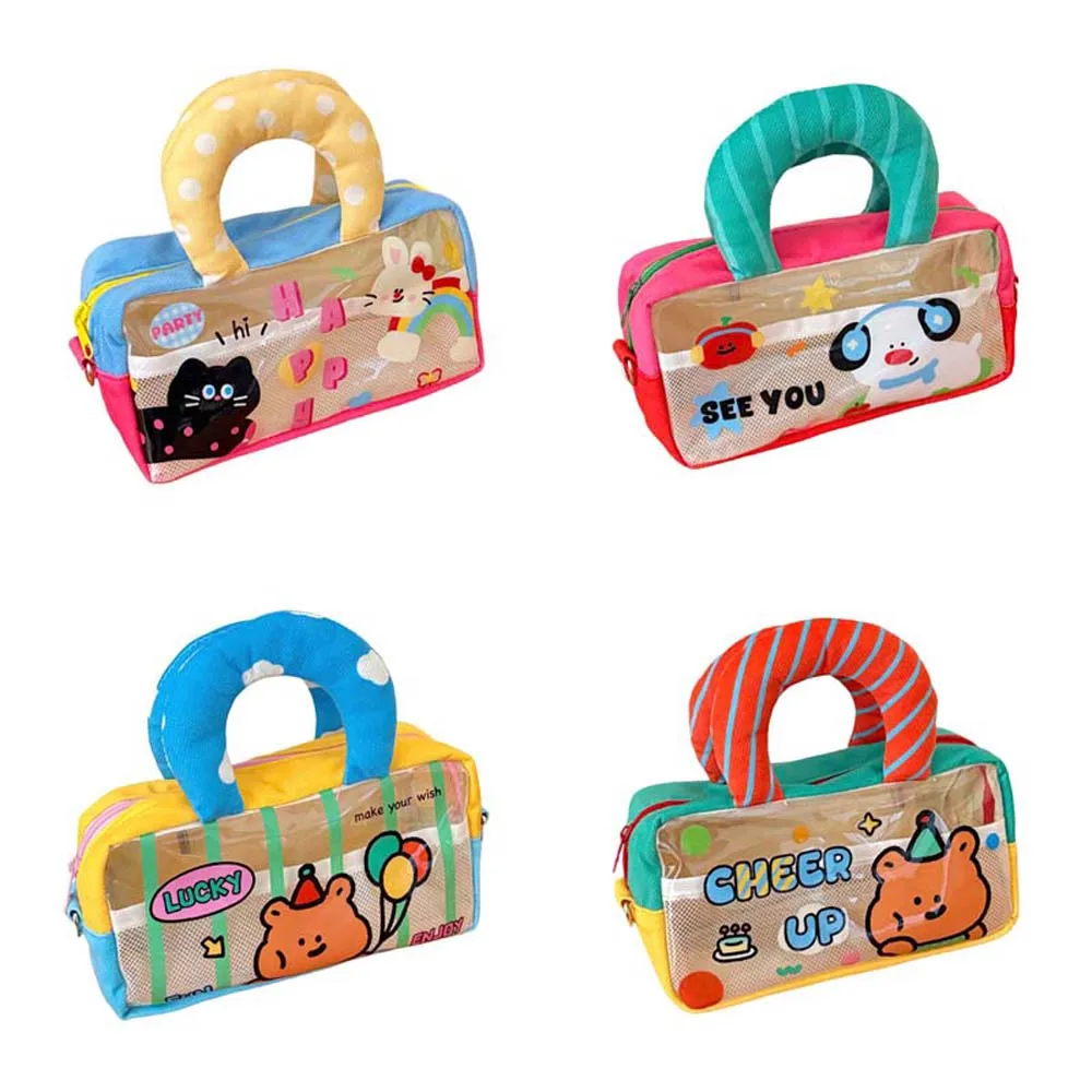 الكرتون Y2K الكرتون حقيبة أدوات مكتبية تخزين سطح المكتب سعة كبيرة الكورية مقلمة PVC مستحضرات التجميل بطاقة القلم #5