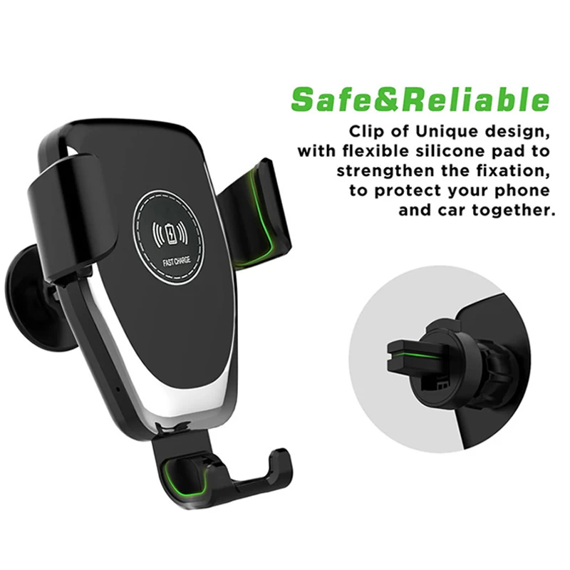 Caricabatterie Wireless Qi per auto per iPhone 14 13 12 XS Max X XR 8 supporto per telefono da auto con ricarica Wireless veloce per Samsung Note 9