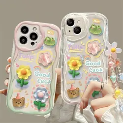 3D Flower Animal Phone Chian Case for Samsung Galaxy S24 S23 Ultra S22 S21 Plus S20 FE A54 A34 A52 A53 A35 A55 A14 A23 A24 Cover