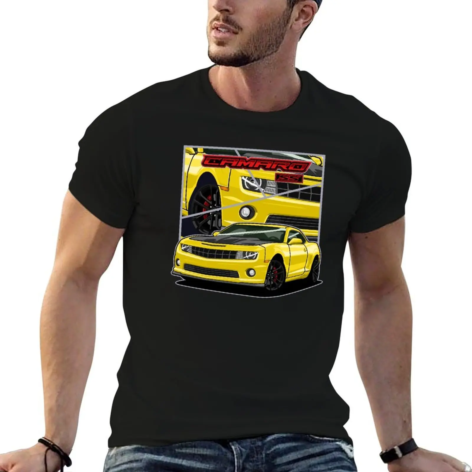 

Yellow Camaro SS T-Shirt t shirt man plain t shirts for man pack cotton T-Shirt