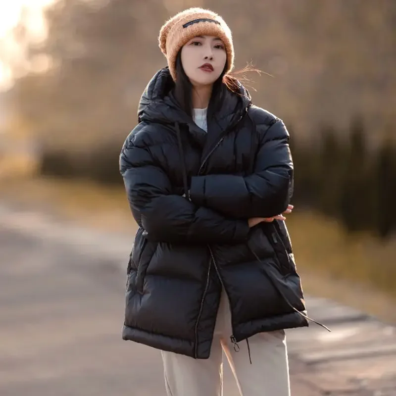 Down Jacket Women\'s Shorts 2024 White Duck for Korean Loose Thick Bread Winter F233