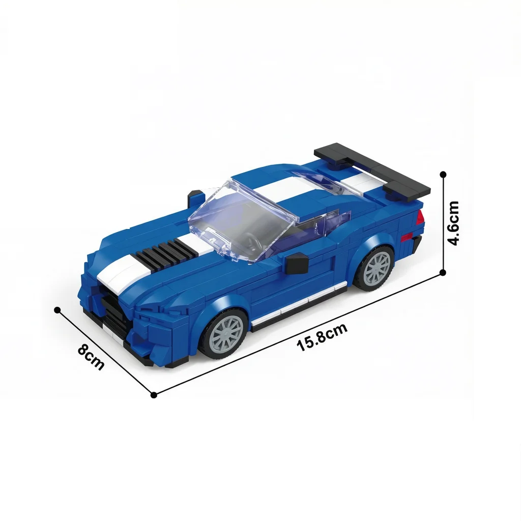 Speed 1:32 Scale Mustangs GT Muscle Sports Car Building Block Model Sets Vehicle Steam Bricks Toys Collection For BGift