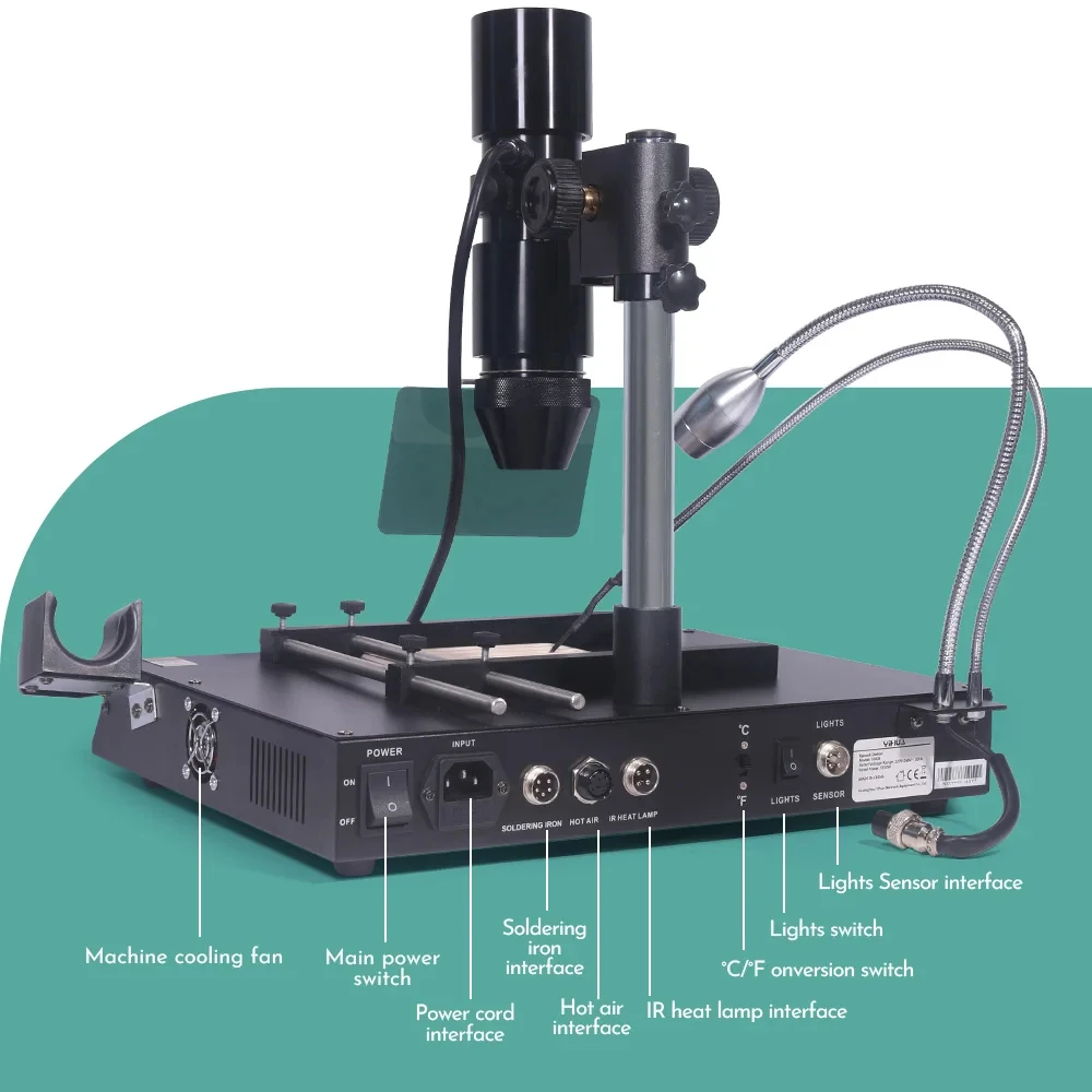 YIHUA 1000B Digitale 3-in-1-SMD-Station Heißluft-Rework-Station Lötkolben Vorheizen für BGA-Rework