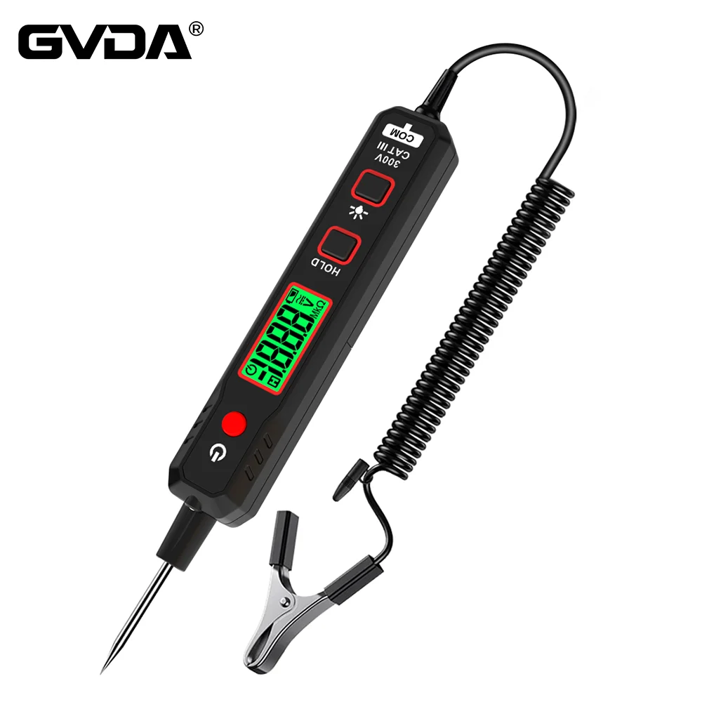Gvda-dc Detector de Tensão Multímetro do Carro Resistência Continuidade Tester Medir Volts da Bateria da Motocicleta Tester de Tensão Automotiva