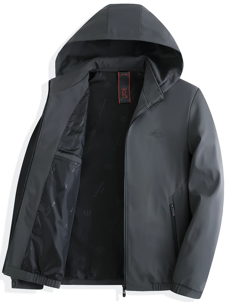 

Spring Autumn Dad Jaet Men's Casual Top Middle-aged And ly Faion Urban Polyester Thiened Waed Long Sve Zipper