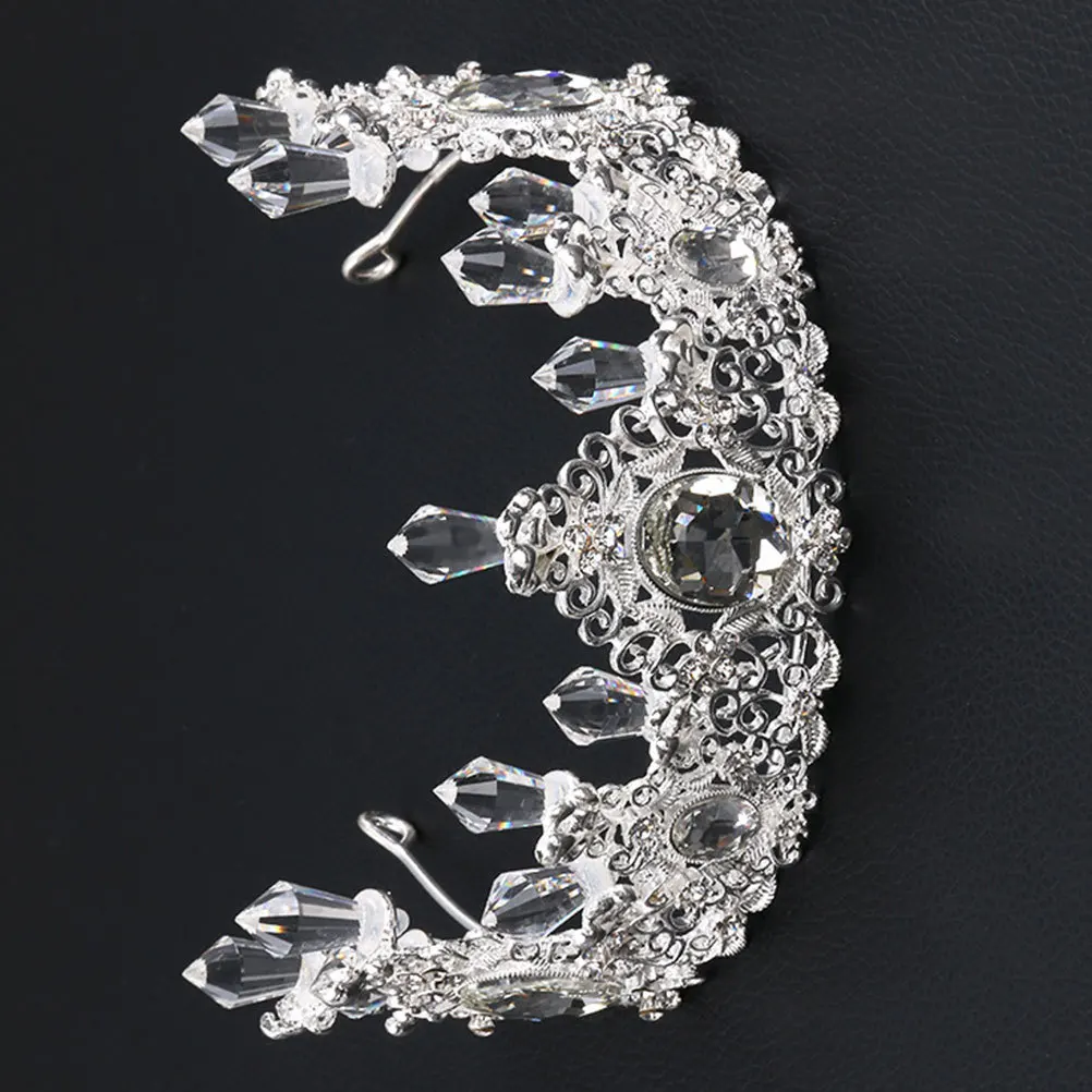 

Icicle Shape Bride Crown Crystal Headdress Elegant Birthday Cake Decoration Delicate Hair Accessories for Women