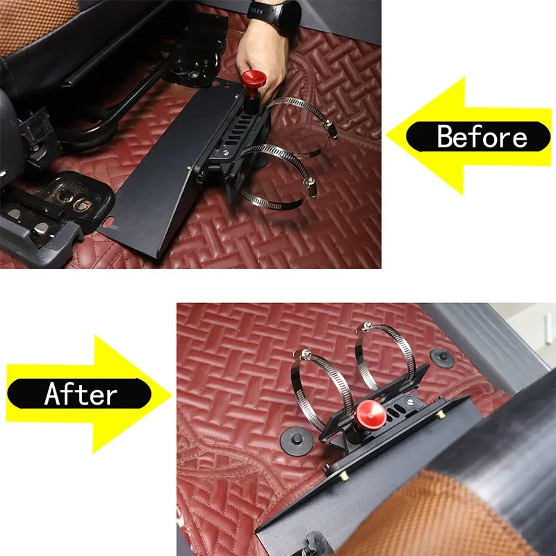 Aluminum Alloy Black For Ford Ranger 2015-2021 Car co-driver seat fire extinguisher bracket interior modification accessories view 5