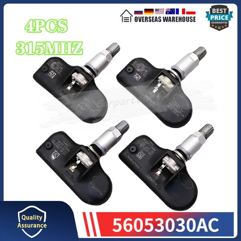 315MHZ TPMS TIRE AIR PRESSURE SENSOR FOR 2006-2013 Mitsubishi Outlander 56053030AC 4250A225 Tyre Pressure Monitoring Sensor 4Pcs