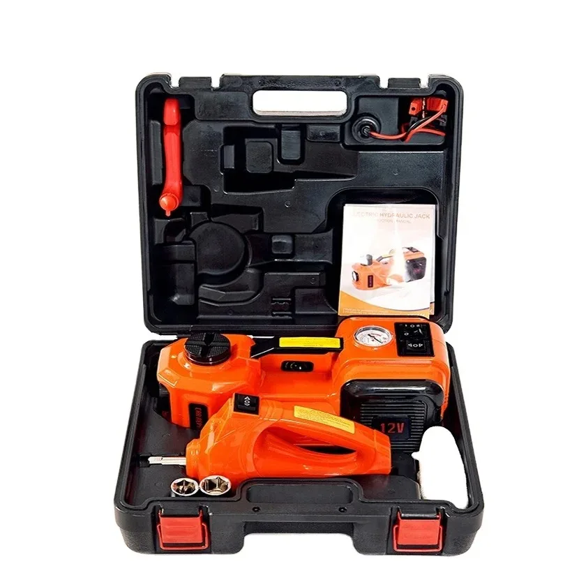 3 Ton Electric Car Jack 1-10T 12V Hydraulic Vehicle Tool with Air Pump And Electric Impact Wrench 3-in-1 Vehicle Repair Equipmen