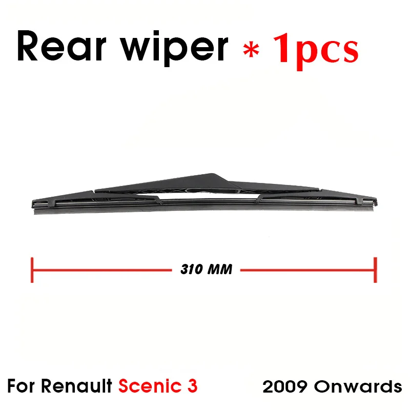 Car Wiper Blade For Renault Scenic 3 2009 Onwards Rear Back Windshield Windscreen Rear Wiper 310mm+Arm 275mm Car Accessories