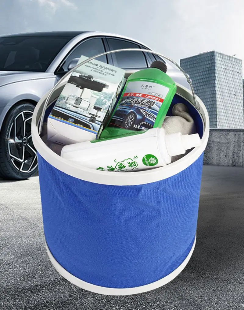 9/11/13L Multifunctional Portable Folding Bucket with Bag Outdoor Car Wash Fishing Backpack Camping Hiking Trip Cleaning Tool