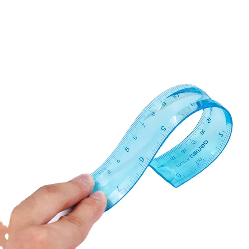 Random 1 Pc 20 cm/8 Inch Flexibale Rulers Soft Plastic, Inches And Metric For School And Office