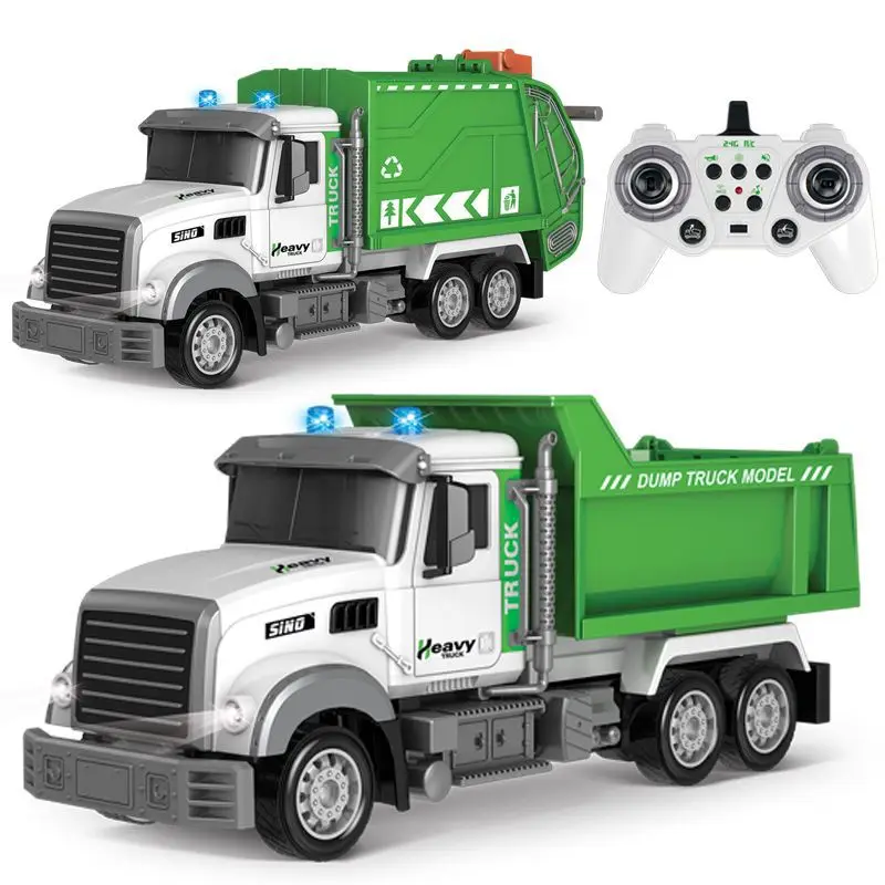 

2.4G RC Sanitation Dump Truck 1:12 Remote Control Vehicle Remote Control Garbage Truck Toy with Light Sound Gifts Toys for Boys