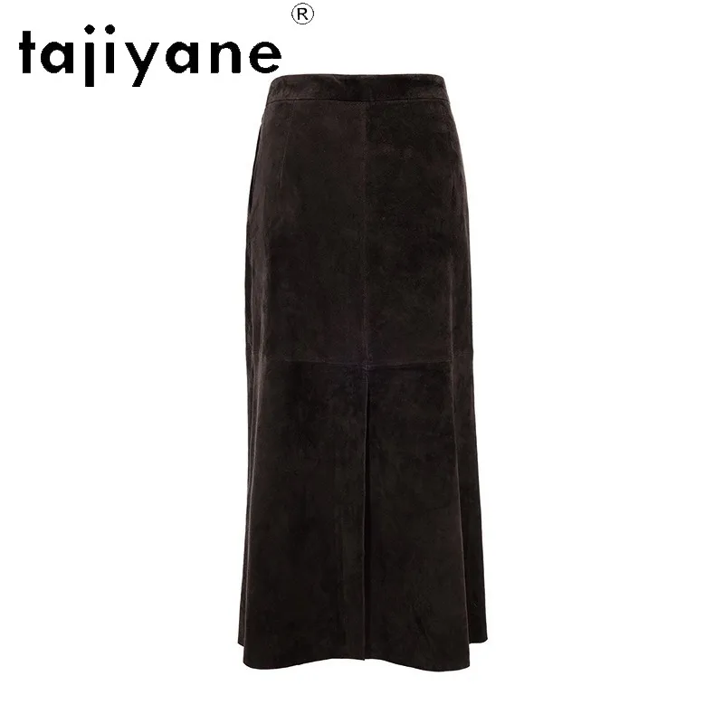 TAJIYANE Genuine Leather Skirt Sheep Suede Women's Skirts Split Slim Skirt for Women High Waist Elegant Midi Skirt Autumn 2026